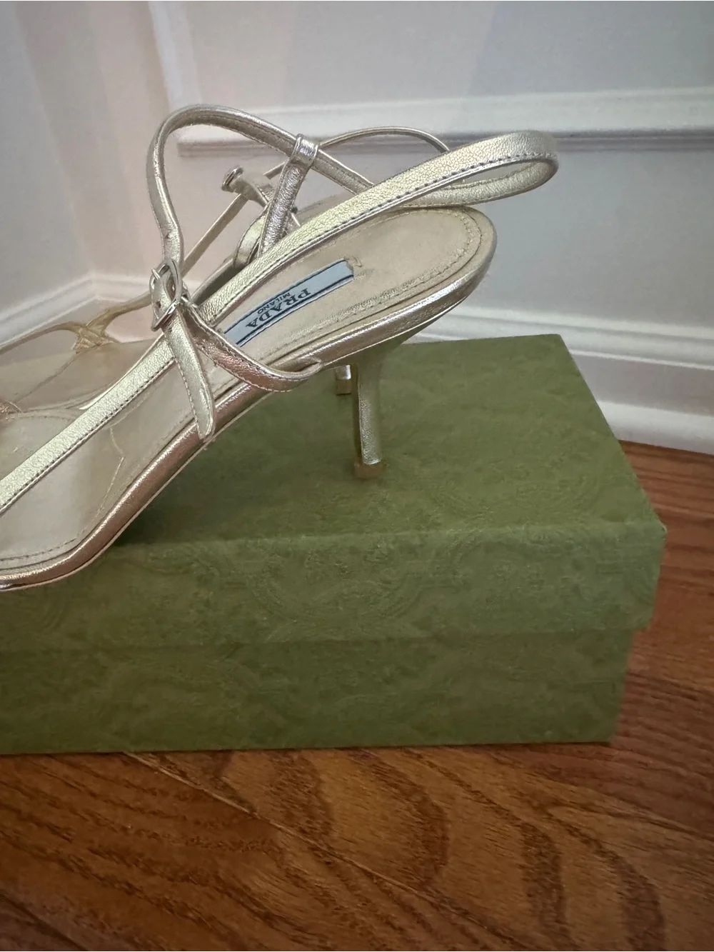 Prada Gold Strappy Sandals Size 37